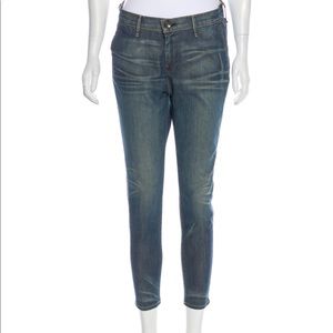 Rag & Bone blue denim skinny jeans cropped